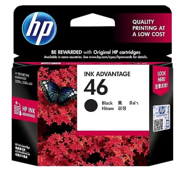HP 46 Black Original Ink Advantage Cartridge