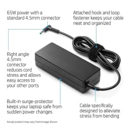 HP 65W 4.5mm Non-EM AC Adapter view 2