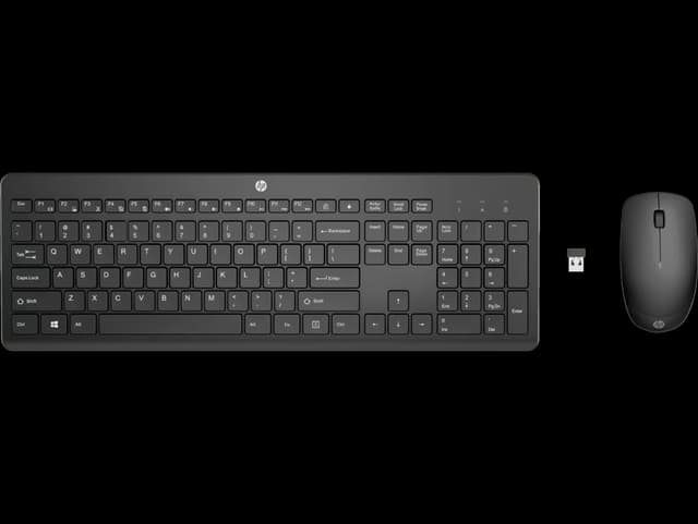HP 230 Wireless Keyboard & Mouse Combo - Quiet chiclet-style keyboard with accurate 1600 DPI mouse. One USB receiver conn