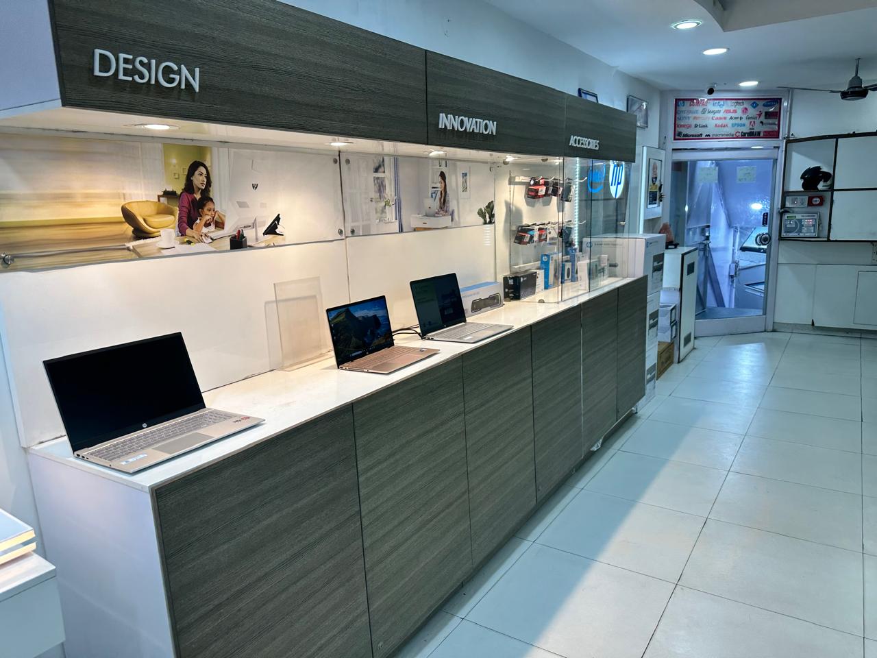 HP workstation and design laptop corner at Jetage HP World showroom Chandigarh